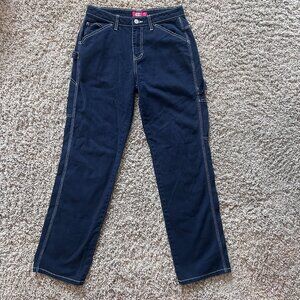 DICKIES Black Carpenter Jeans Pants Women's Size 1 / 25 White Stitching
